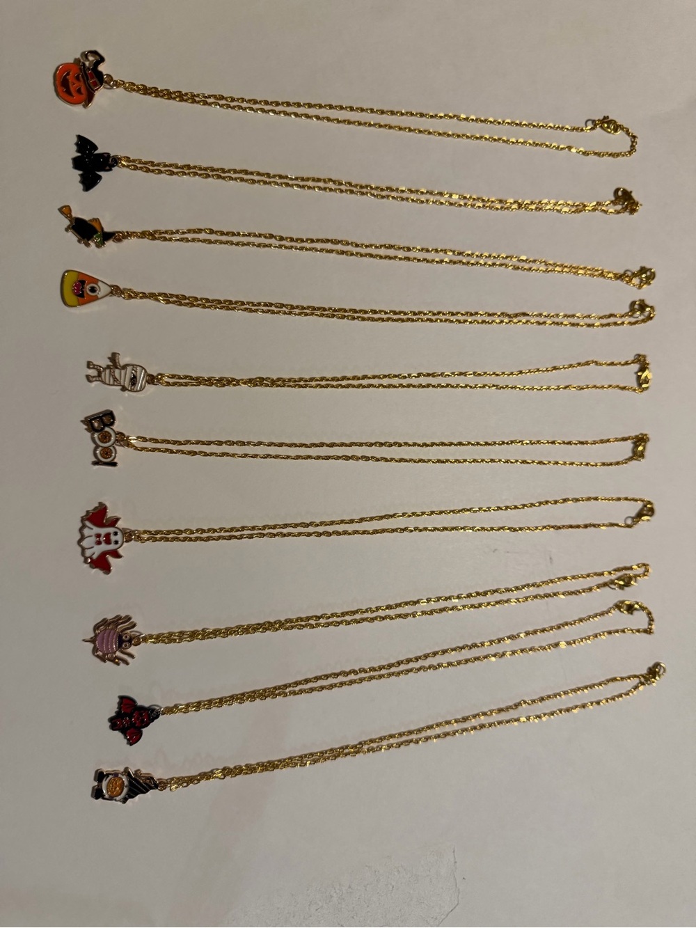 Gold-Tone Halloween Charm Necklace - Assorted Colors and designs